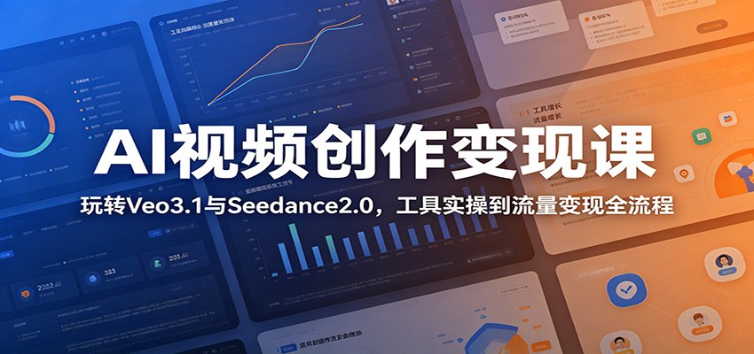 AI视频创作变现课：玩转Veo3.1与Seedance2.0，工具实操到流量变现全流程-龙祁轻创社区