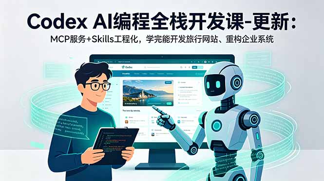 Codex AI编程全栈开发课-更新：MCP服务+Skills工程化，学完能开发旅行网站、重构企业系统-龙祁轻创社区