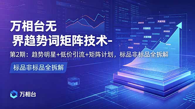 万相台无界趋势词矩阵技术-第2期：趋势明星+低价引流+矩阵计划，标品非标品全拆解-龙祁轻创社区