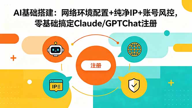 AI基础搭建：网络环境配置+纯净IP+账号风控，零基础搞定Claude/GPTChat注册-龙祁轻创社区