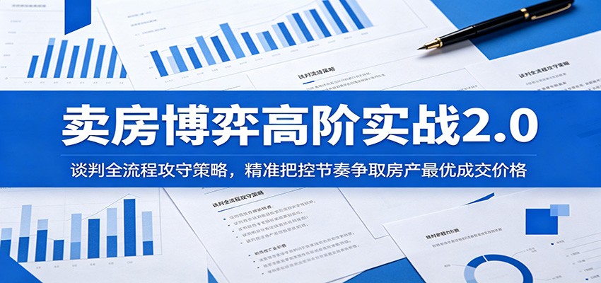 卖房博弈高阶实战2.0：谈判全流程攻守策略，精准把控节奏争取房产最优成交价格-龙祁轻创社区