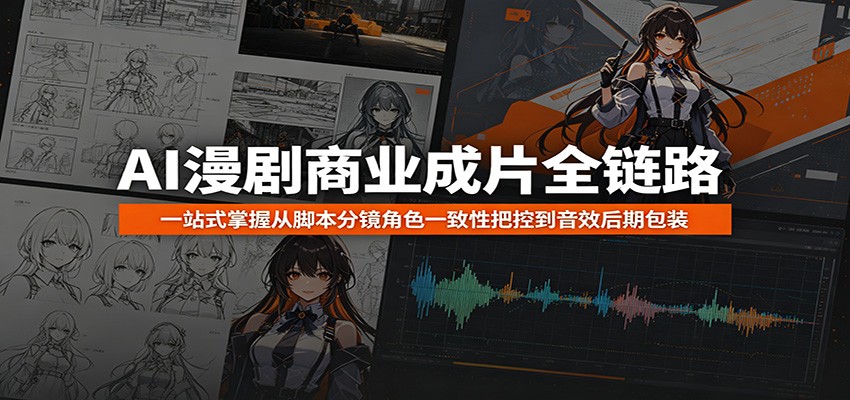 AI漫剧商业成片全链路：一站式掌握从脚本分镜角色一致性把控到音效后期包装-龙祁轻创社区
