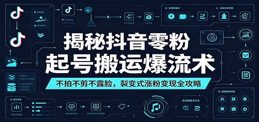 揭秘抖音零粉起号搬运爆流术：不拍不剪不露脸，裂变式涨粉变现全攻略-龙祁轻创社区
