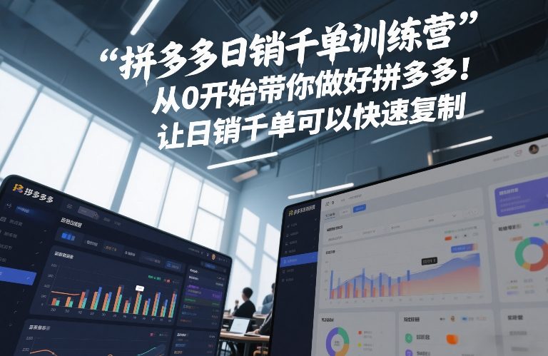 拼多多日销千单训练营，从0开始带你做好拼多多，让日销千单可以快速复制(更新26年6月)-龙祁轻创社区