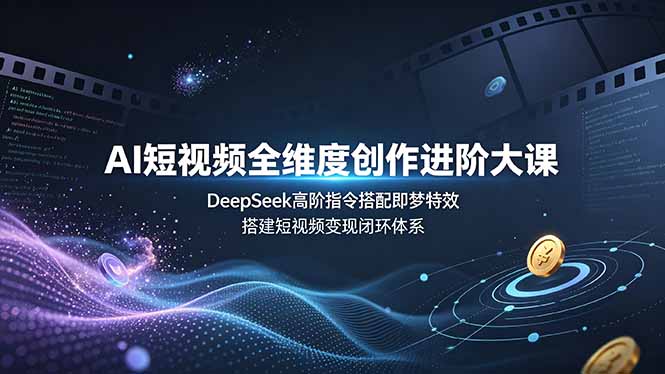 AI短视频全维度创作进阶大课，DeepSeek高阶指令搭配即梦特效，搭建短视频变现闭环体系-龙祁轻创社区