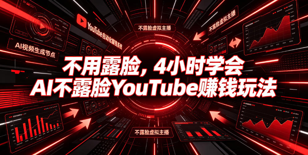 不用露脸，4小时学会AI不露脸YouTube賺钱玩法【原创双语字幕】-龙祁轻创社区