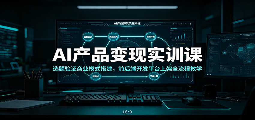 AI产品变现实训课：选题验证商业模式搭建，前后端开发平台上架全流程教学-龙祁轻创社区