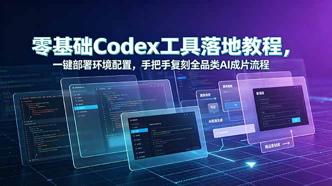 零基础Codex工具落地教程，一键部署环境配置，手把手复刻全品类AI成片流程-龙祁轻创社区