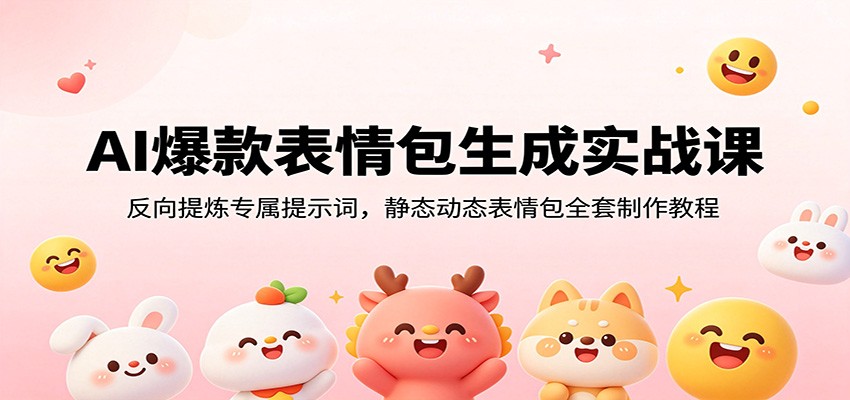 AI爆款表情包生成实战课：反向提炼专属提示词，静态动态表情包全套制作教程-龙祁轻创社区