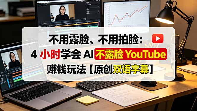 不用露脸、不用拍脸：4 小时学会 AI 不露脸 YouTube 赚钱玩法【原创双语字幕】-龙祁轻创社区