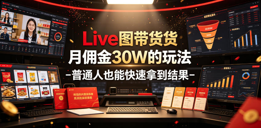 Live图带货月佣金30W的玩法-普通人也能快速拿到结果-龙祁轻创社区