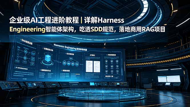 企业级AI工程进阶教程｜详解Harness Engineering智能体架构，吃透SDD规范，落地商用RAG项目-龙祁轻创社区
