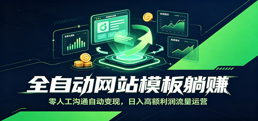 全自动网站模板躺赚：零人工沟通自动变现，日入高额利润流量运营-龙祁轻创社区