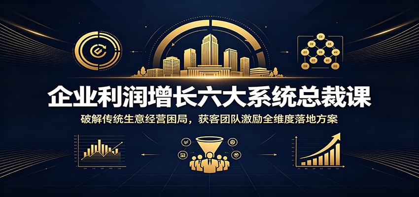 企业利润增长六大系统总裁课：破解传统生意经营困局，获客团队激励全维度落地方案-龙祁轻创社区