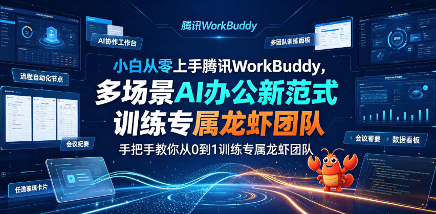 小白从零上手腾讯WorkBuddy，多场景AI办公新范式实战，手把手教你从0到1训练专属龙虾团队-龙祁轻创社区