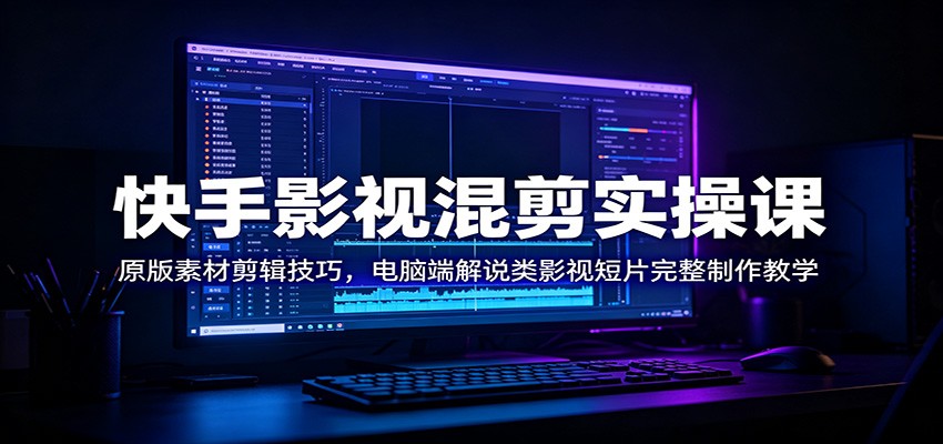 快手影视混剪实操课：原版素材剪辑技巧，电脑端解说类影视短片完整制作教学-龙祁轻创社区