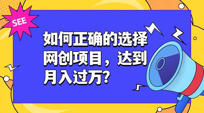 如何正确的选择网创项目，达到月入过万？，本课程教你正确选择项目。-龙祁轻创社区