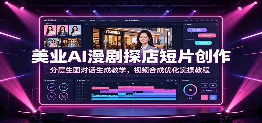 美业AI漫剧探店短片创作：分层生图对话生成教学，视频合成优化实操教程-龙祁轻创社区