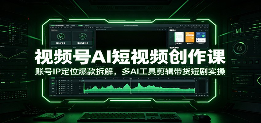 视频号AI短视频创作课：账号IP定位爆款拆解，多AI工具剪辑带货短剧实操-龙祁轻创社区