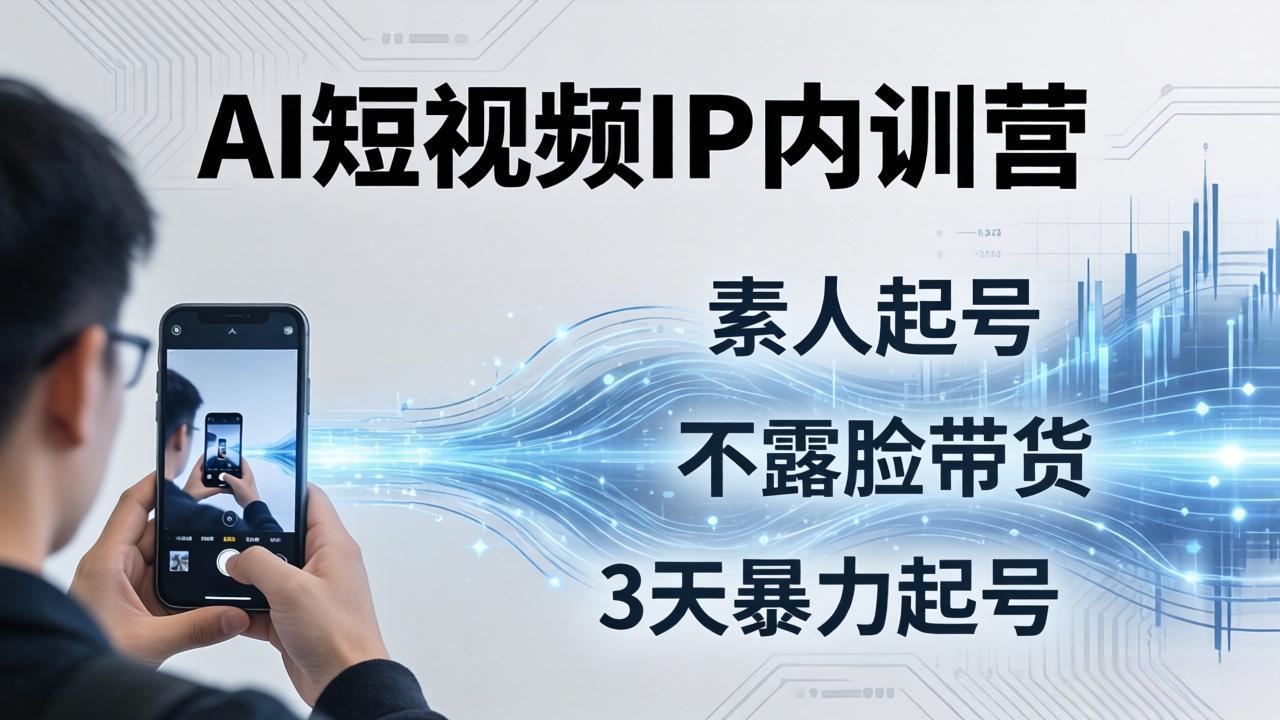 2026AI短视频IP内训营-更新：从素人起号到不露脸带货，3天暴力起号全流程拆解-龙祁轻创社区