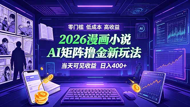 爆款小说漫画大阅读    ai矩阵操作    当天可见收益  日入400+    零门槛    高收益-龙祁轻创社区