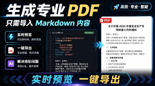 只需导入Markdown内容，实时预览一键导出专业PDF！轻松解决AI生成内容排版问题Presto-龙祁轻创社区