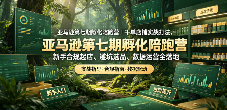 亚马逊孵化陪跑营｜千单店铺实战打法，新手合规起店、避坑选品、数据运营全落地(更新0708)-龙祁轻创社区