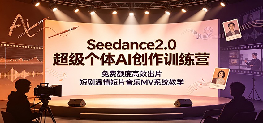 Seedance2.0超级个体AI创作训练营：免费额度高效出片，短剧温情短片音乐MV系统教学-龙祁轻创社区