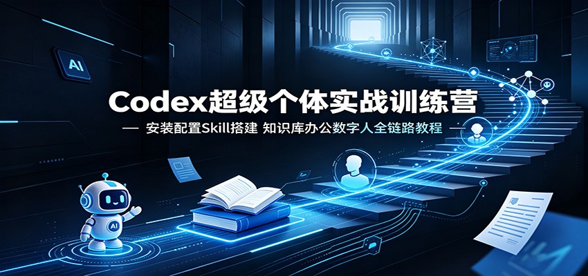 Codex超级个体实战训练营：安装配置Skill搭建，知识库办公数字人全链路教程-龙祁轻创社区