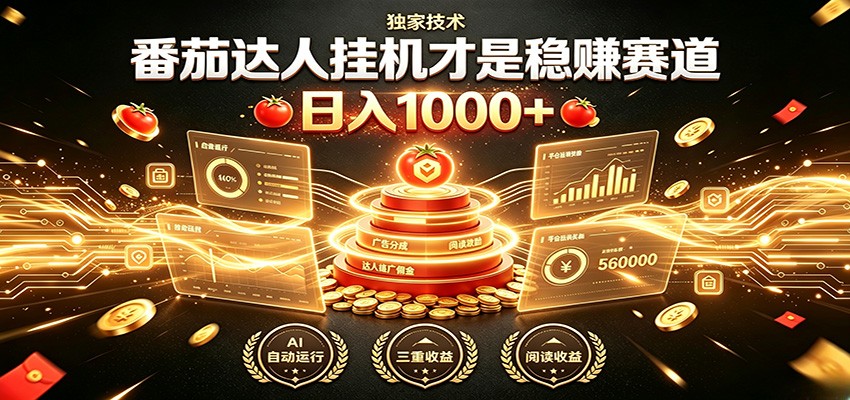 别再瞎找副业！番茄达人挂机才是稳赚赛道 日入1000+-龙祁轻创社区