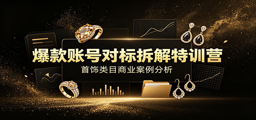 爆款账号对标拆解特训营：首饰类目商业案例分析，配套完整资料内容-龙祁轻创社区
