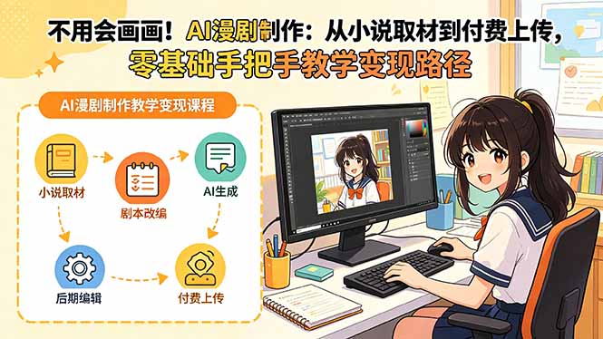 不用会画画！AI漫剧制作：从小说取材到付费上传，零基础手把手教学变现路径(更新-龙祁轻创社区