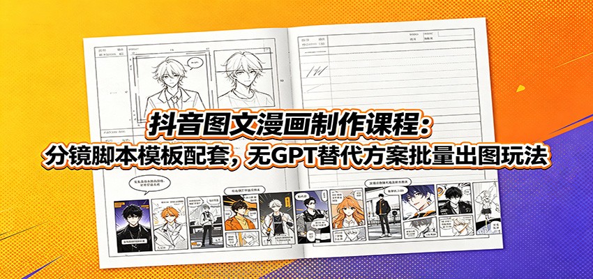 抖音图文漫画制作课程：分镜脚本模板配套，无GPT替代方案批量出图玩法-龙祁轻创社区