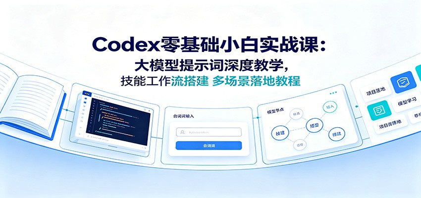 Codex零基础小白实战课：大模型提示词深度教学，技能工作流搭建多场景落地教程-龙祁轻创社区