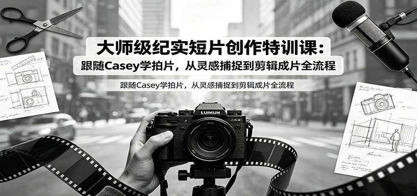 大师级纪实短片创作特训课：跟随Casey学拍片，从灵感捕捉到剪辑成片全流程-龙祁轻创社区