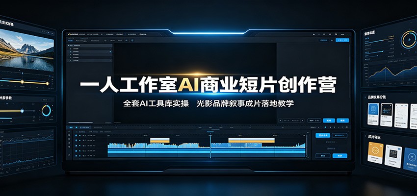 一人工作室AI商业短片创作营：全套AI工具库实操，光影品牌叙事成片落地教学-龙祁轻创社区