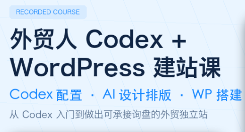 外贸人Codex + WordPress建站课-龙祁轻创社区