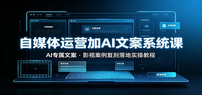 自媒体运营加AI文案系统课：：AI专属文案，影视案例复刻落地实操教程-龙祁轻创社区
