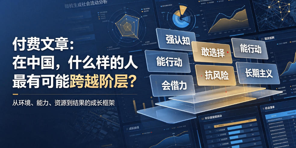 付费文章：在中国，什么样的人最有可能跨越阶层？-龙祁轻创社区