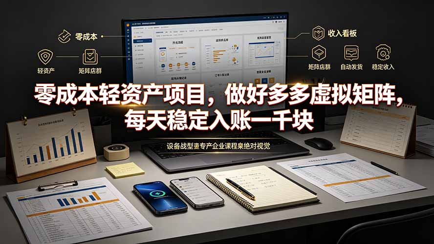 零成本轻资产项目，做好多多虚拟矩阵，每天稳定入账一千块-龙祁轻创社区