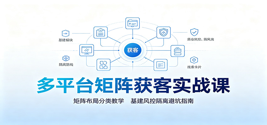 多平台矩阵获客实战课：矩阵布局分类教学，基建风控隔离避坑指南-龙祁轻创社区