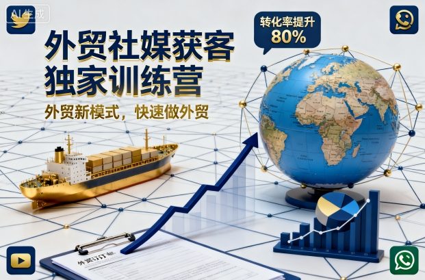 外贸社媒获客独家训练营，外贸新模式，快速做外贸(更新26年07月27日)-龙祁轻创社区