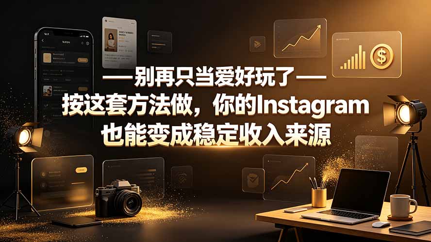 别再只当爱好玩了——按这套方法做，你的Instagram也能变成稳定收入来源-龙祁轻创社区