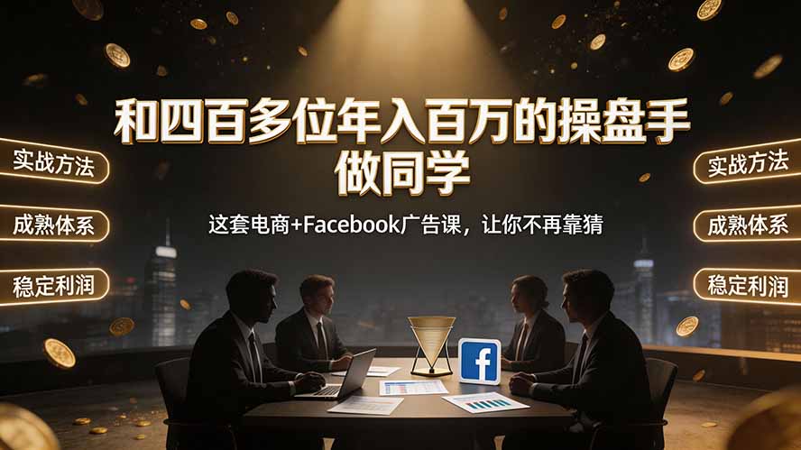 和四百多位年入百万的操盘手做同学——这套电商+Facebook广告课，让你不再靠猜【原创双语字幕】-龙祁轻创社区
