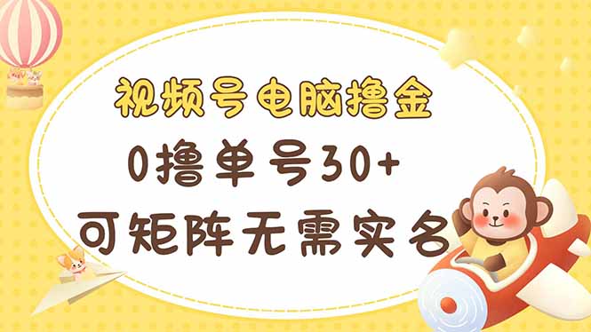（14220期）视频号电脑撸金 0撸单号30+ 可矩阵 无需实名多号多得-龙祁轻创社区