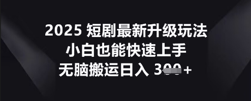 2025短剧最新升级玩法，小白也能快速上手，无脑搬运日入3张-龙祁轻创社区